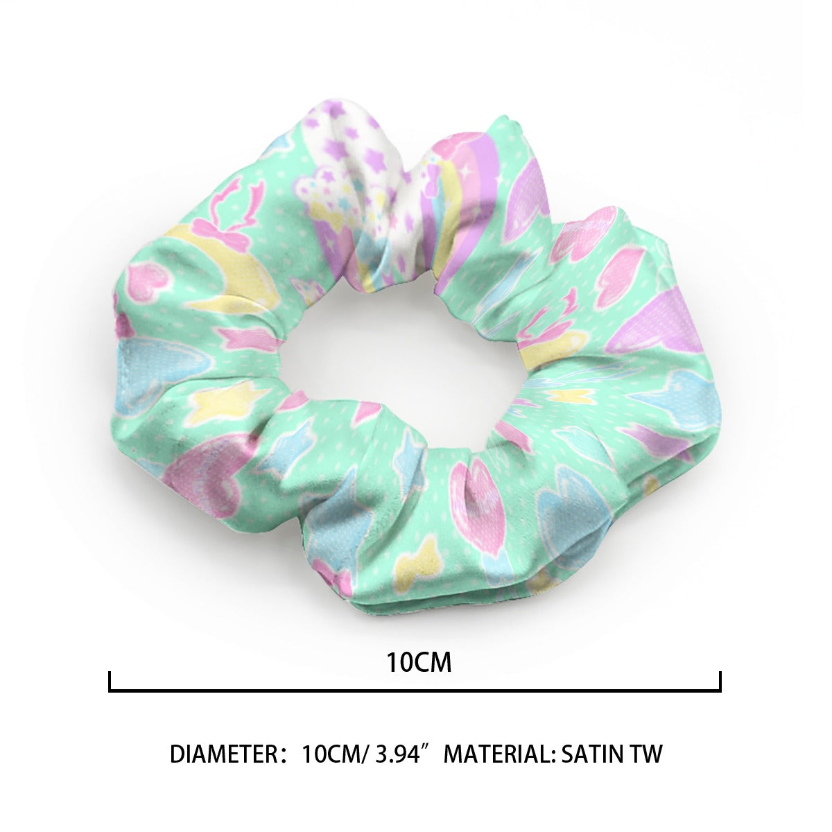 Pastel Party Satin Scrunchie (Mint)