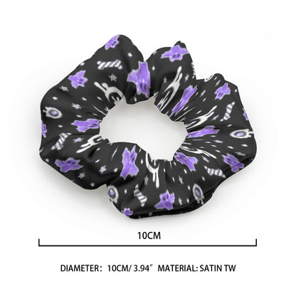 Milky Bat Night Satin Scrunchie (Black)