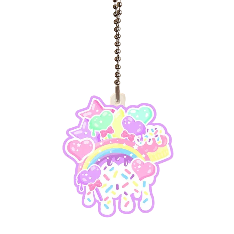 Rainbow Sweets Acrylic Keychain Single Sided (3 inches) (Purple)