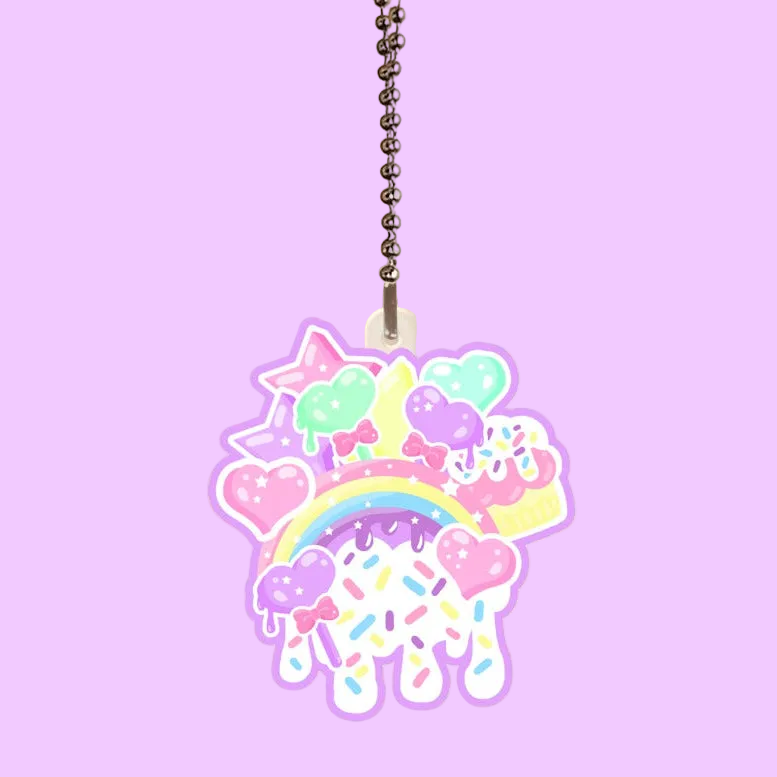 Rainbow Sweets Acrylic Keychain Single Sided (3 inches) (Purple)