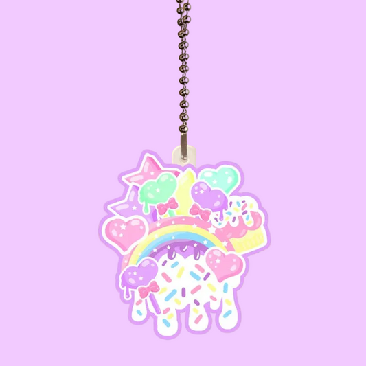 Rainbow Sweets Acrylic Keychain Single Sided (3 inches) (Purple)