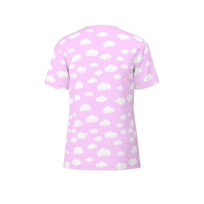 Dreamy Clouds Unisex Cotton T-Shirt (Taffy Pink)