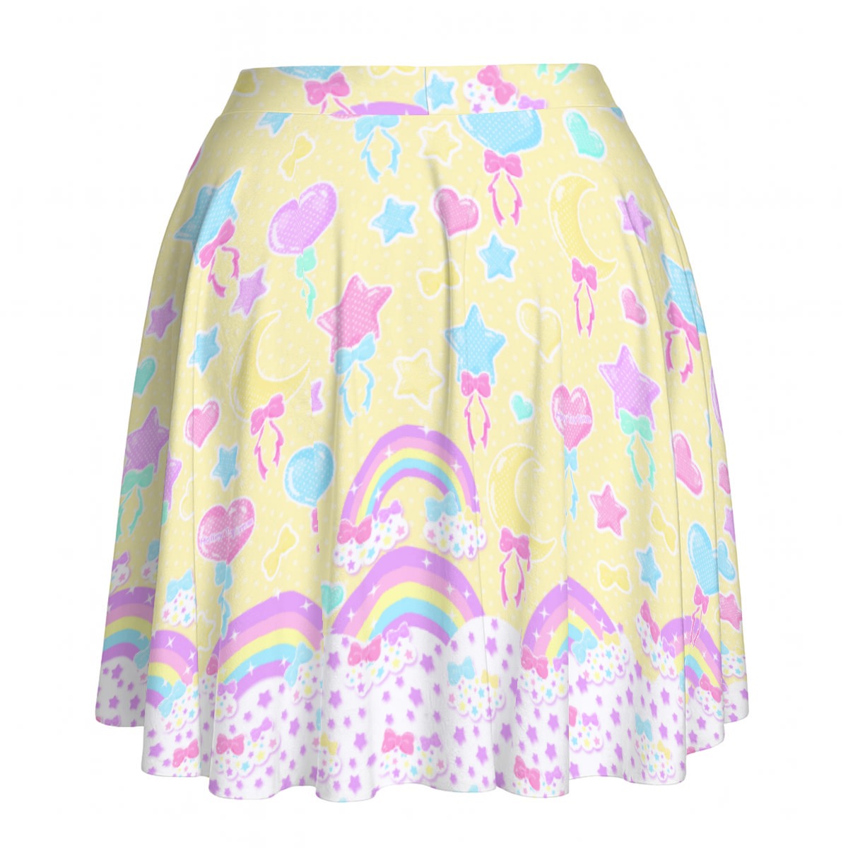 Pastel Party Yellow Skater Skirt