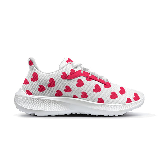 Sweet Love Hearts Women's Road Running Shoes (Red x White)