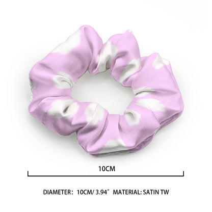 Dreamy Clouds Satin Scrunchie (Taffy Pink)