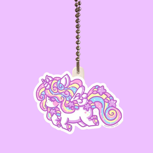 Rainbow Stardust Unicorn Acrylic Keychain Single Sided (3 inches)