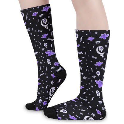 Milky Bat Night Unisex Crew Socks (Black)