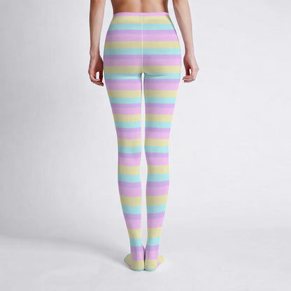 Pastel Stripes Stretchy Tights (Color Block)