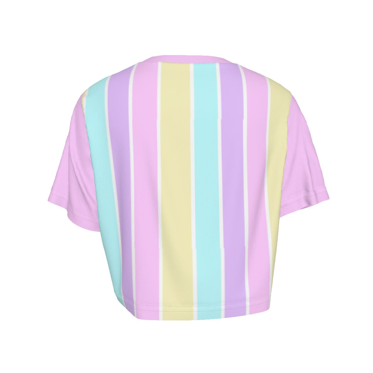 Pastel Stripes Pink Crop Top T-Shirt