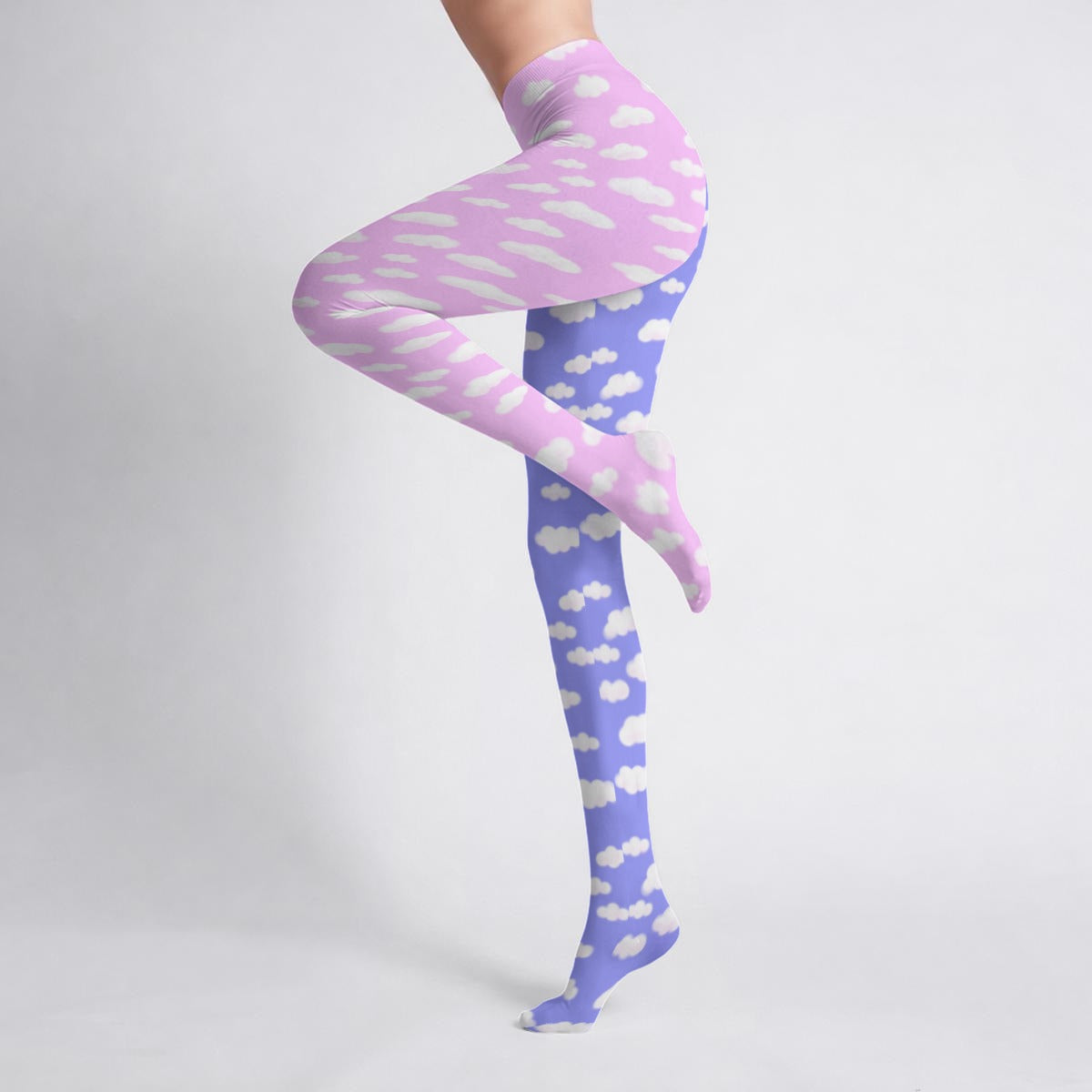 Dreamy Clouds Stretchy Tights (Periwinkle x Taffy Pink)