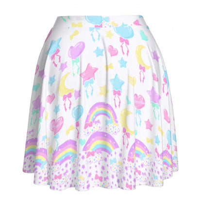 Pastel Party White Skater Skirt