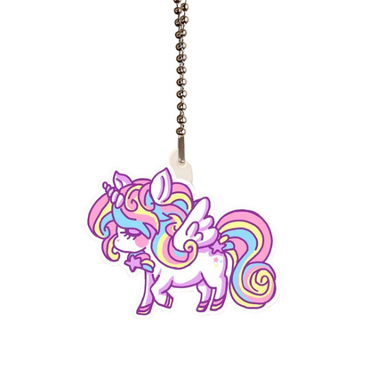 Rainbow Stardust Unicorn Acrylic Keychain Single Sided (3 inches)