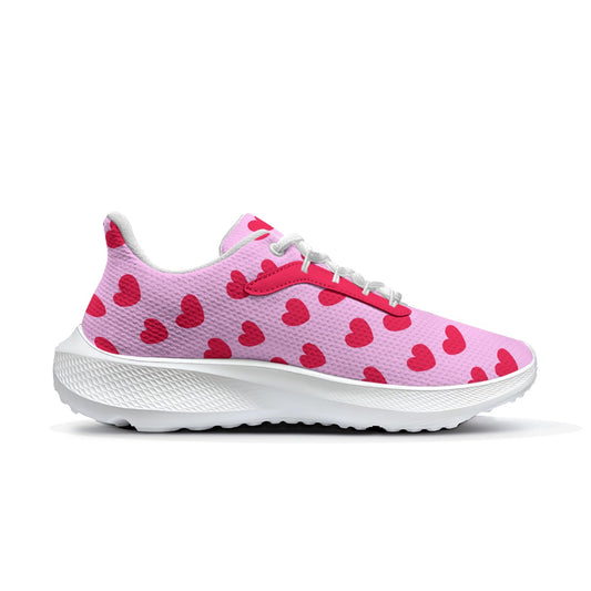 Sweet Love Hearts Women's Road Running Shoes (Red x Pink)