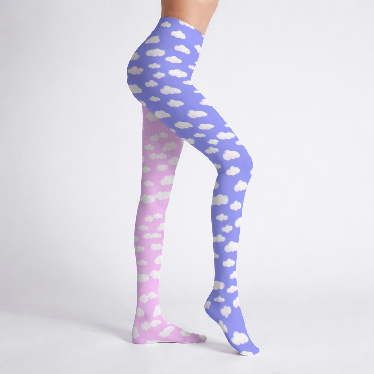 Dreamy Clouds Stretchy Tights (Periwinkle x Taffy Pink)