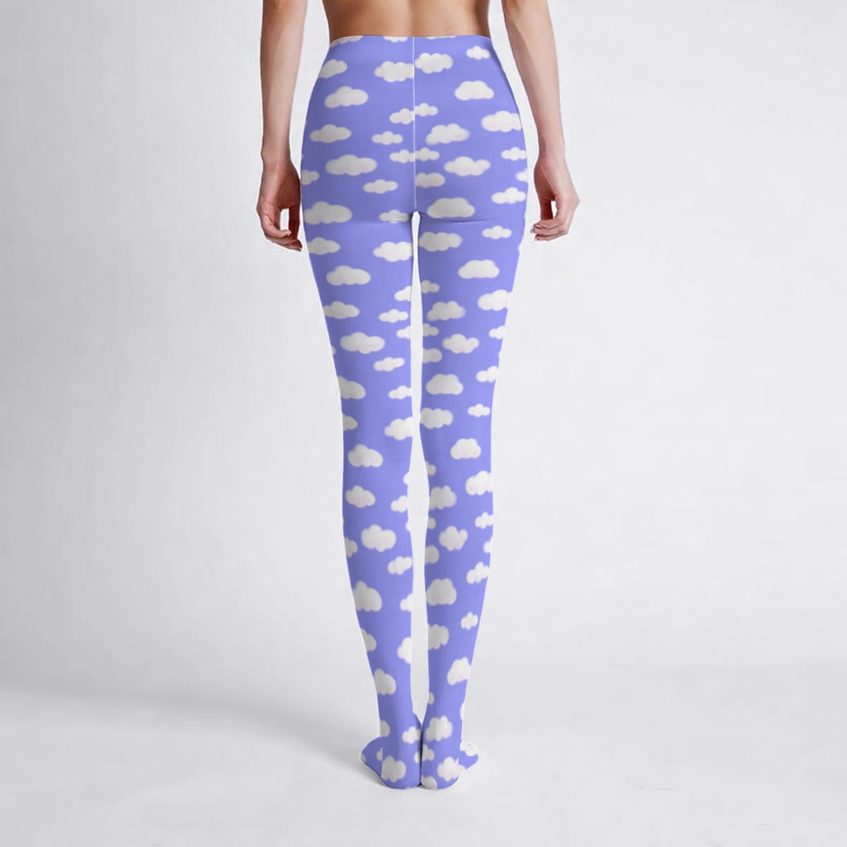 Dreamy Clouds Stretchy Tights (Periwinkle)