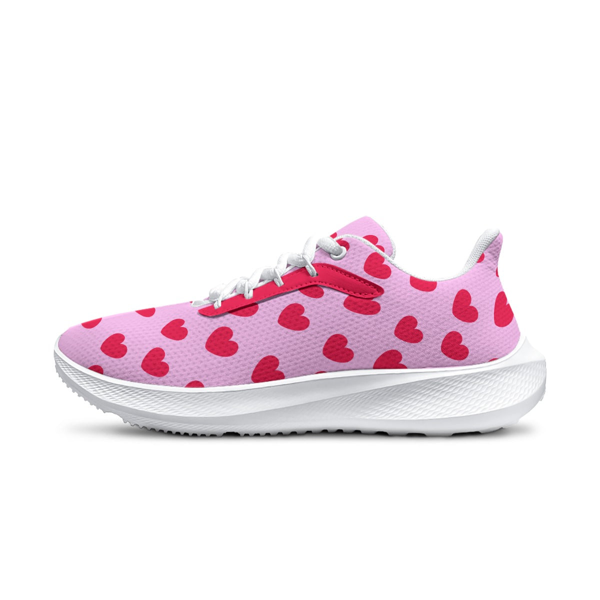 Sweet Love Hearts Women's Road Running Shoes (Red x Pink)