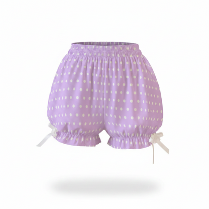 Cute Polka Dots Bloomer Shorts (Fairy Kei Yume Kawaii Pastel Purple)