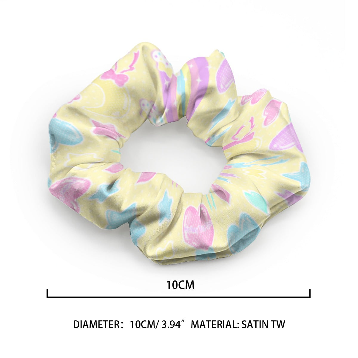 Pastel Party Satin Scrunchie (Yellow)