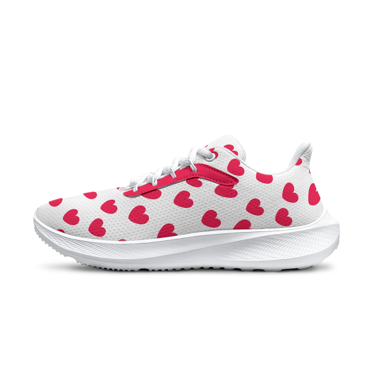 Sweet Love Hearts Women's Road Running Shoes (Red x White)