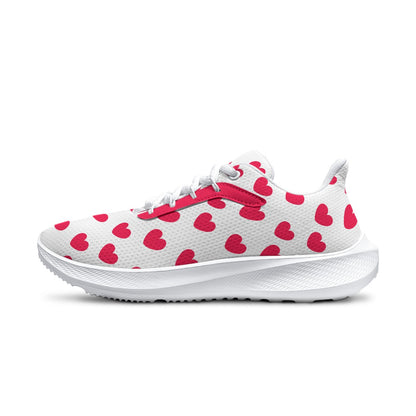 Sweet Love Hearts Women's Road Running Shoes (Red x White)