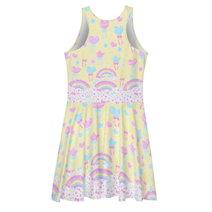 Pastel Party Skater Dress (Yellow)
