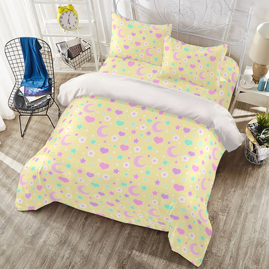 Magical Spring Four Piece Duvet Cover & Bedding Set (Yellow)