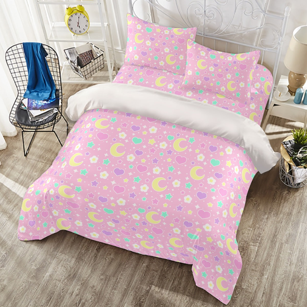 Magical Spring Four Piece Duvet Cover & Bedding Set (Pink)