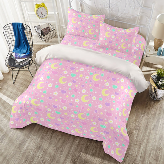 Magical Spring Four Piece Duvet Cover & Bedding Set (Pink)