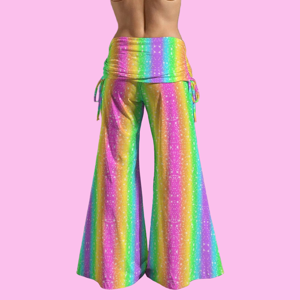 Rainbow Wonderland Women's High Waist Wide Leg Boho Palazzo Pants