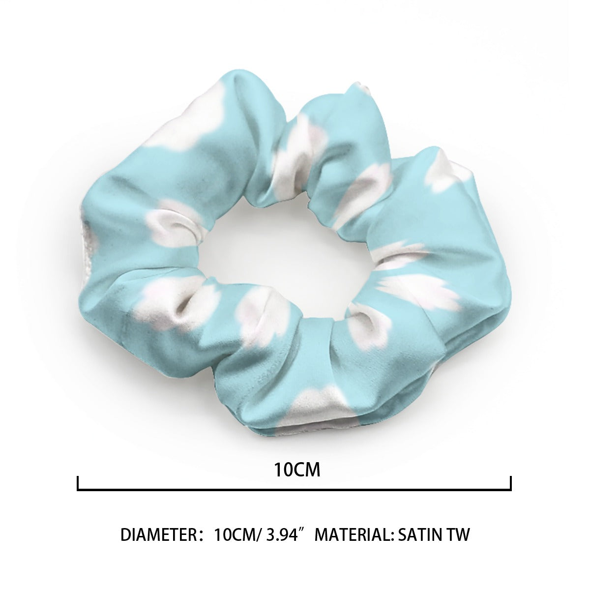 Dreamy Clouds Satin Scrunchie (Sky Blue)