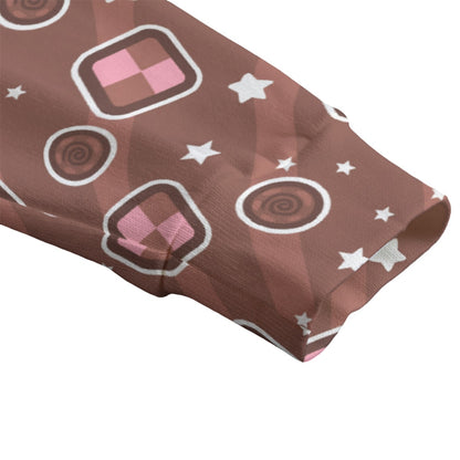 Kawaii Cookies Unisex V-Neck Knitted Fleece Button Up Cardigan With Pockets (A Batch Of Cookies)