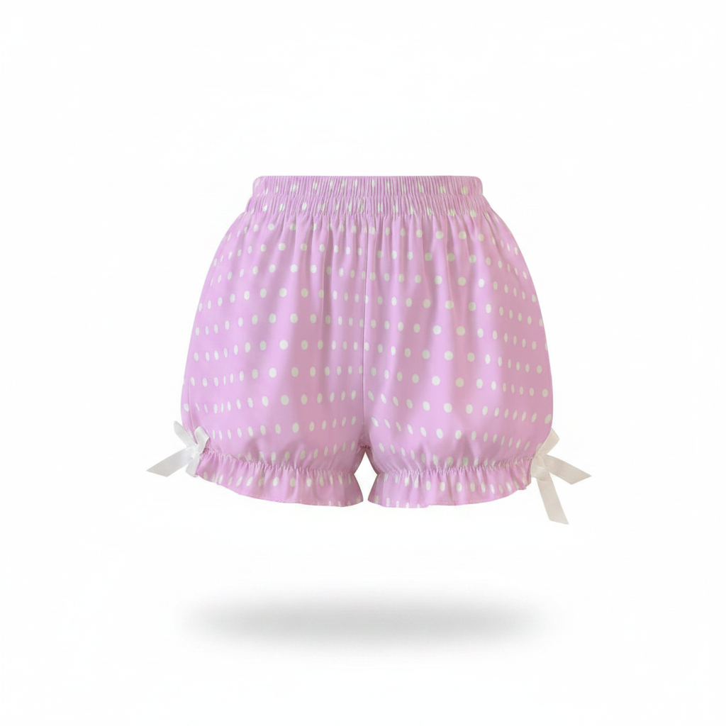 Cute Polka Dots Bloomer Shorts (Fairy Kei Yume Kawaii Pastel Pink)