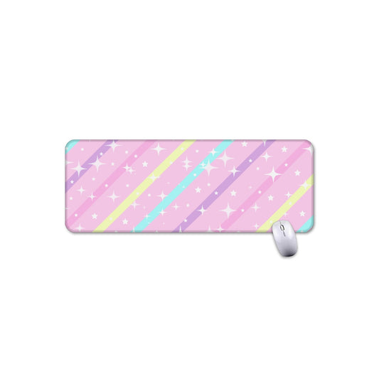 Sparkle Stars Gaming Mouse Pad / Desk Mat (Pink)