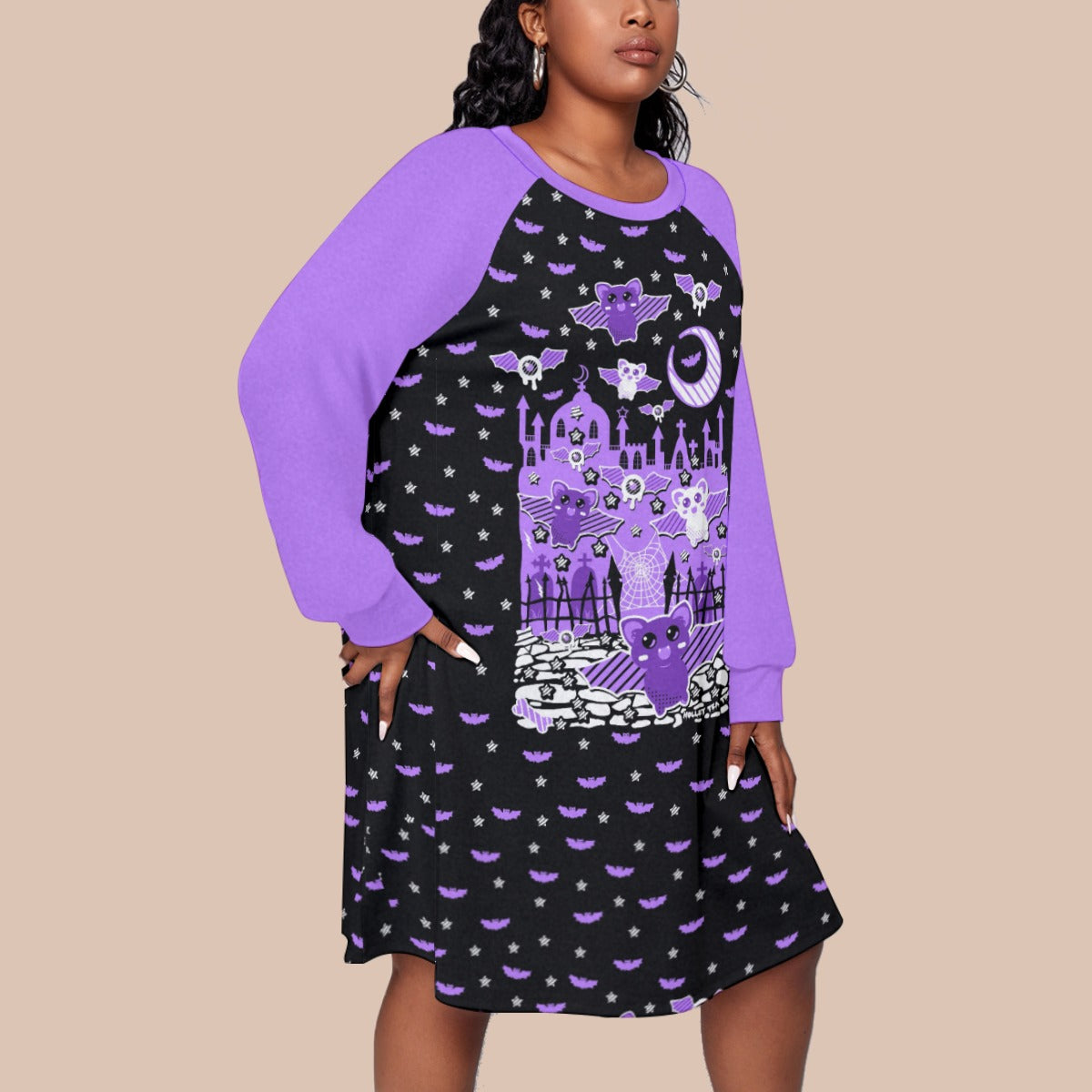 Spooky Bats Women's Raglan Sleeve Dress