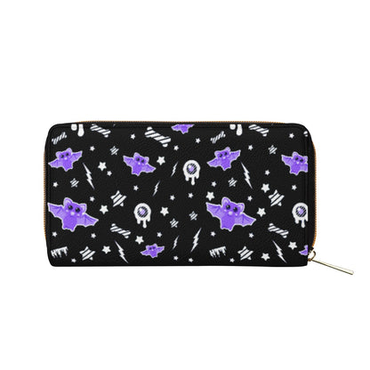 Milky Bat Night Zipper Wallet (Black)