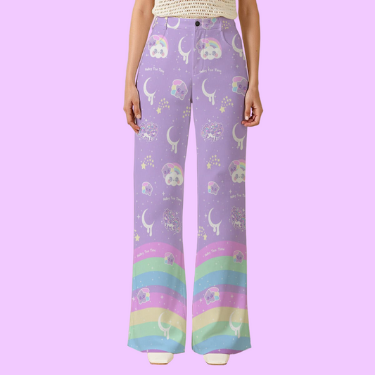 Rainbow Stardust Unicorn Women's Wide Leg Denim Pants