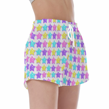 Electric Star Wave White Sport Shorts