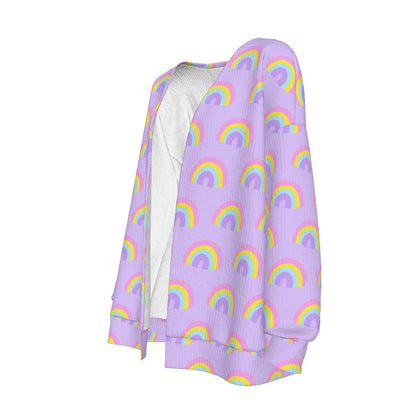 Charmed With Luck Rainbow Open Front Cardigan (Purple) [Holley Tea Time x Good Luck Cutie]