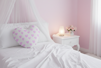 Sweet Love Hearts Heart Shaped Throw Pillow (Double Sided) (Pink x White)