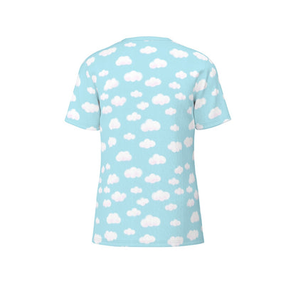 Dreamy Clouds Unisex Cotton T-Shirt (Sky Blue)