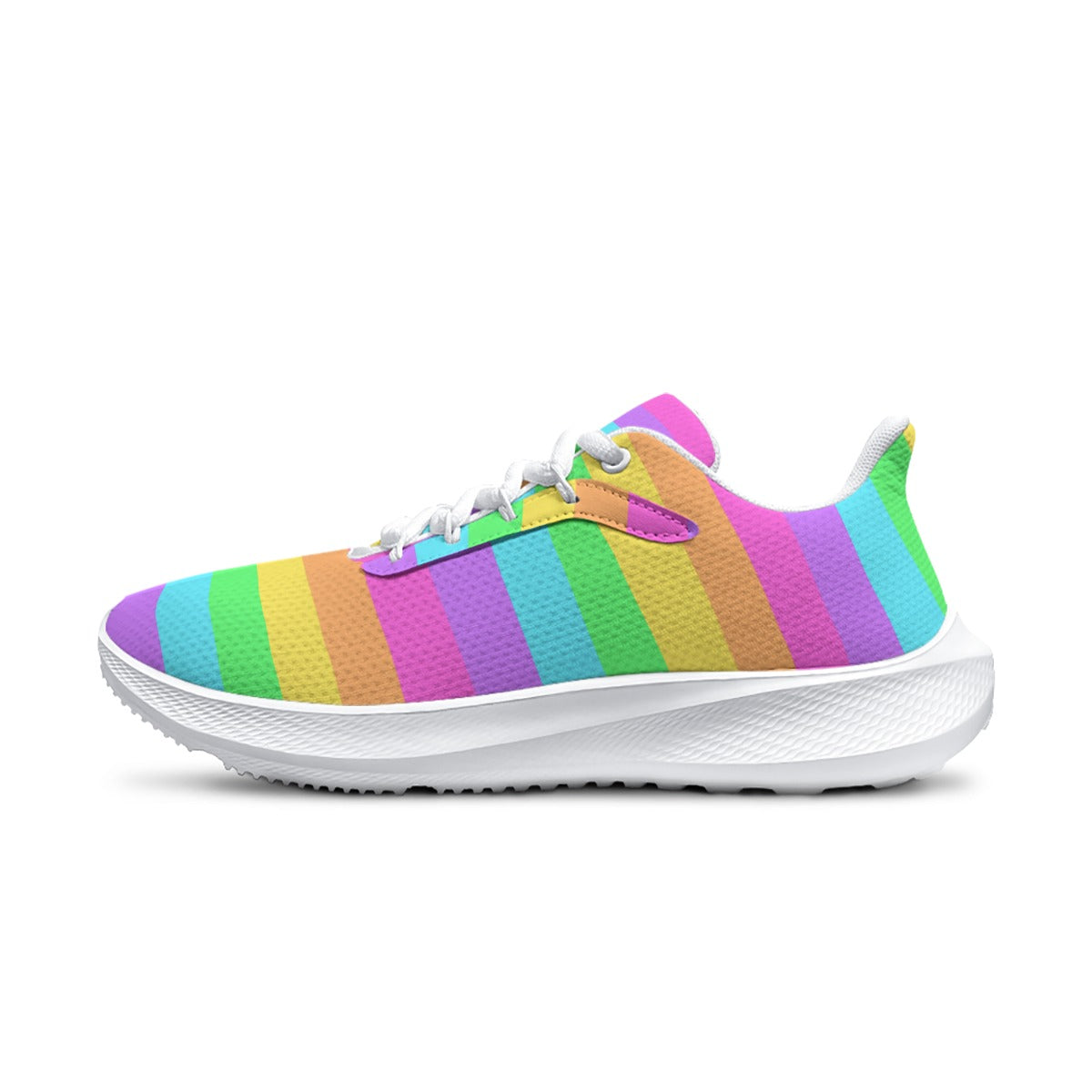 Rainbow Wonderland Women's Running Shoes (Color Block Stripes)