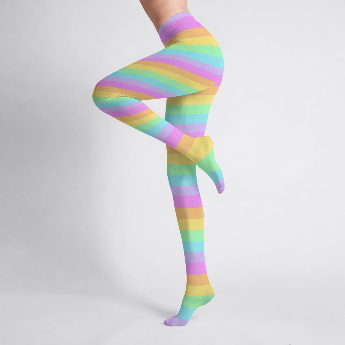 Fruity Rainbow Stretchy Tights (Color Block)