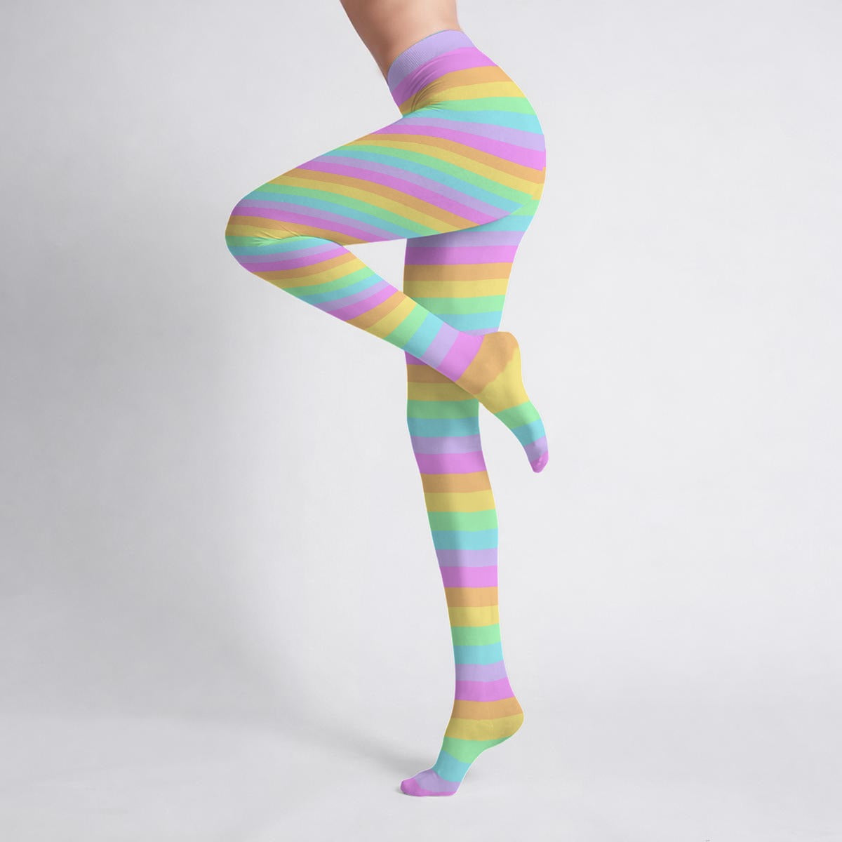 Fruity Rainbow Stretchy Tights (Color Block)