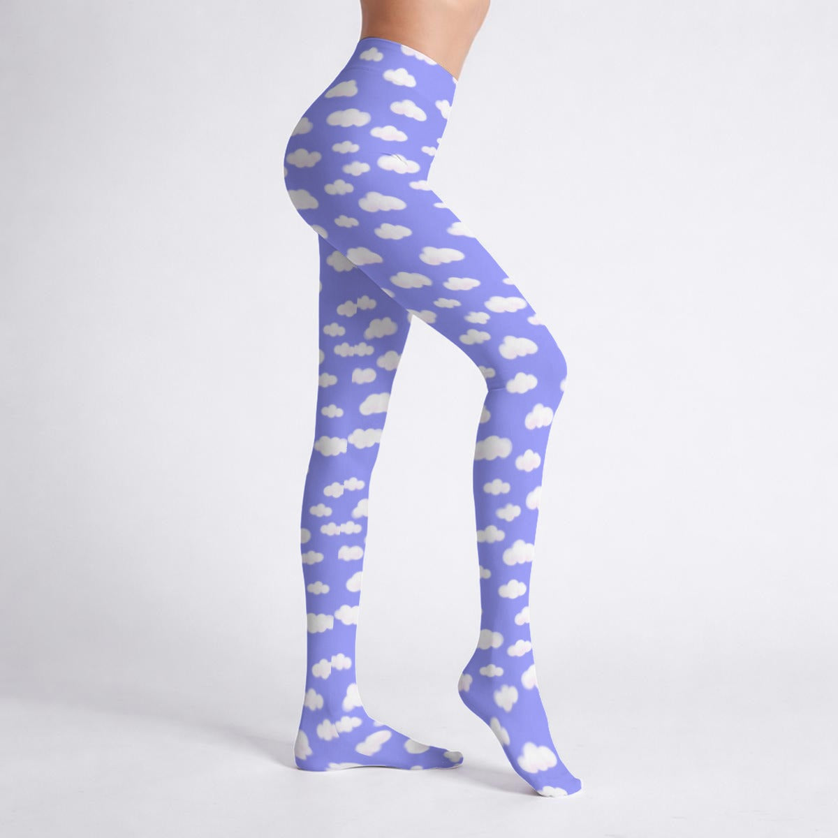 Dreamy Clouds Stretchy Tights (Periwinkle)