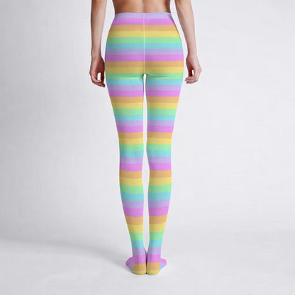 Fruity Rainbow Stretchy Tights (Color Block)