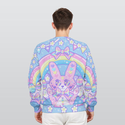 Magical Rainbow Easter Bunny Unisex Heavy Fleece Sweatshirt