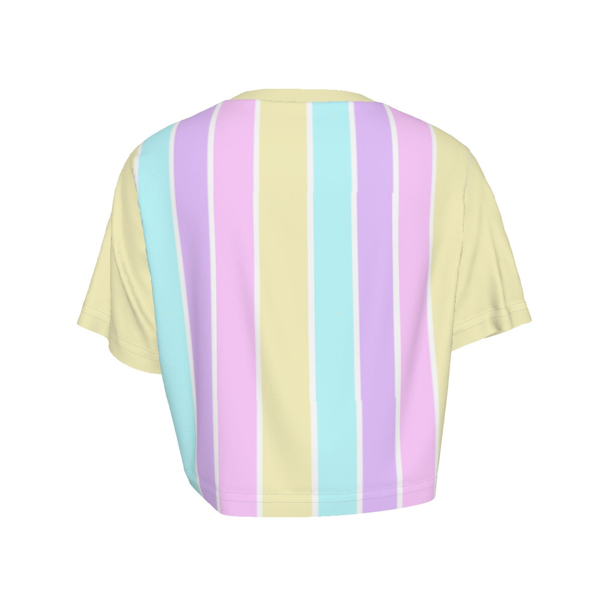 Pastel Stripes Yellow Crop Top T-Shirt
