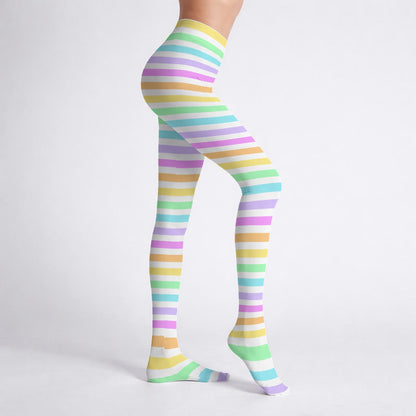 Fruity Rainbow Stretchy Tights (Stripes)
