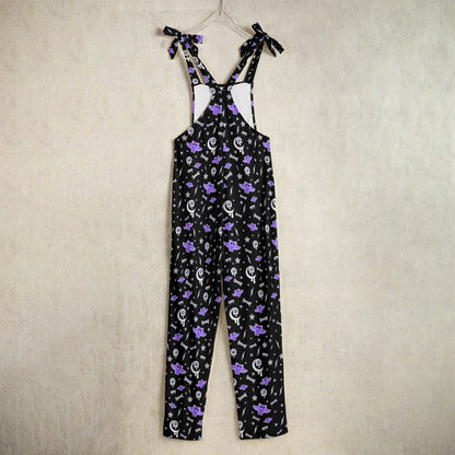 Milky Bat Night Jumpsuit Overalls (Black)