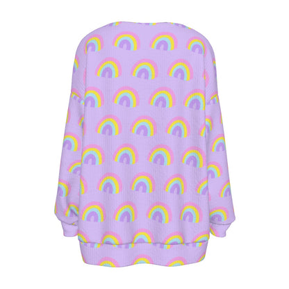 Charmed With Luck Rainbow Open Front Cardigan (Purple) [Holley Tea Time x Good Luck Cutie]